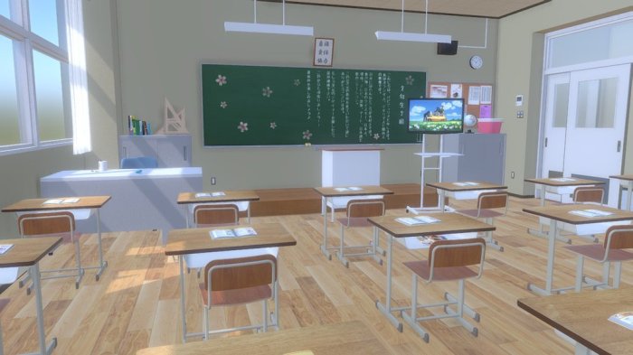 Classroom japanese room class hd interior wallpaper artstation